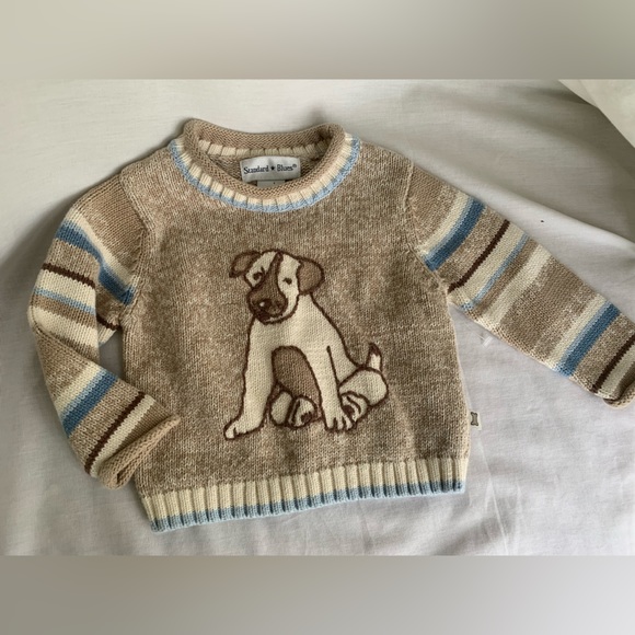 ✨SOLD✨ 12 Months Standard Blues Puppy Dog Sweater - Picture 1 of 6